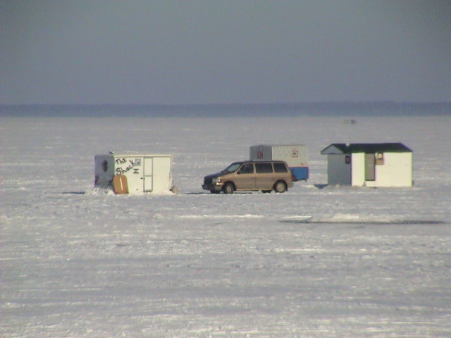 The Icehouses on Lake Bemidji.