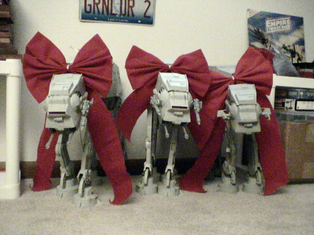 Aaron and Michelle have decorated the family pets for the holidays.
